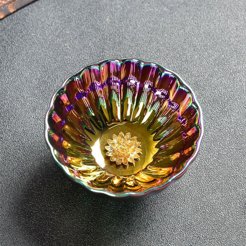 【汀和大福】鑲金七彩鎏金主人杯 【汀和大福】鑲金七彩鎏金主人杯